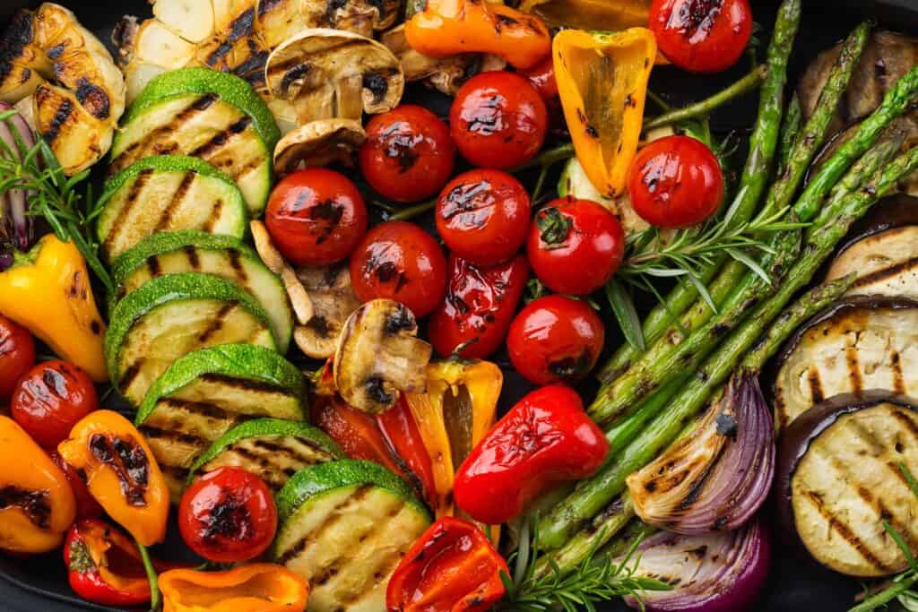 Seasonal summer grilled vegetables