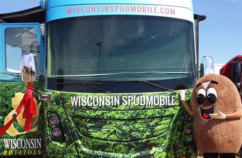 The Wisconsin Spudmobile and Mascot