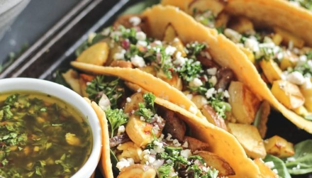 Chimichurri Potato Breakfast Tacos