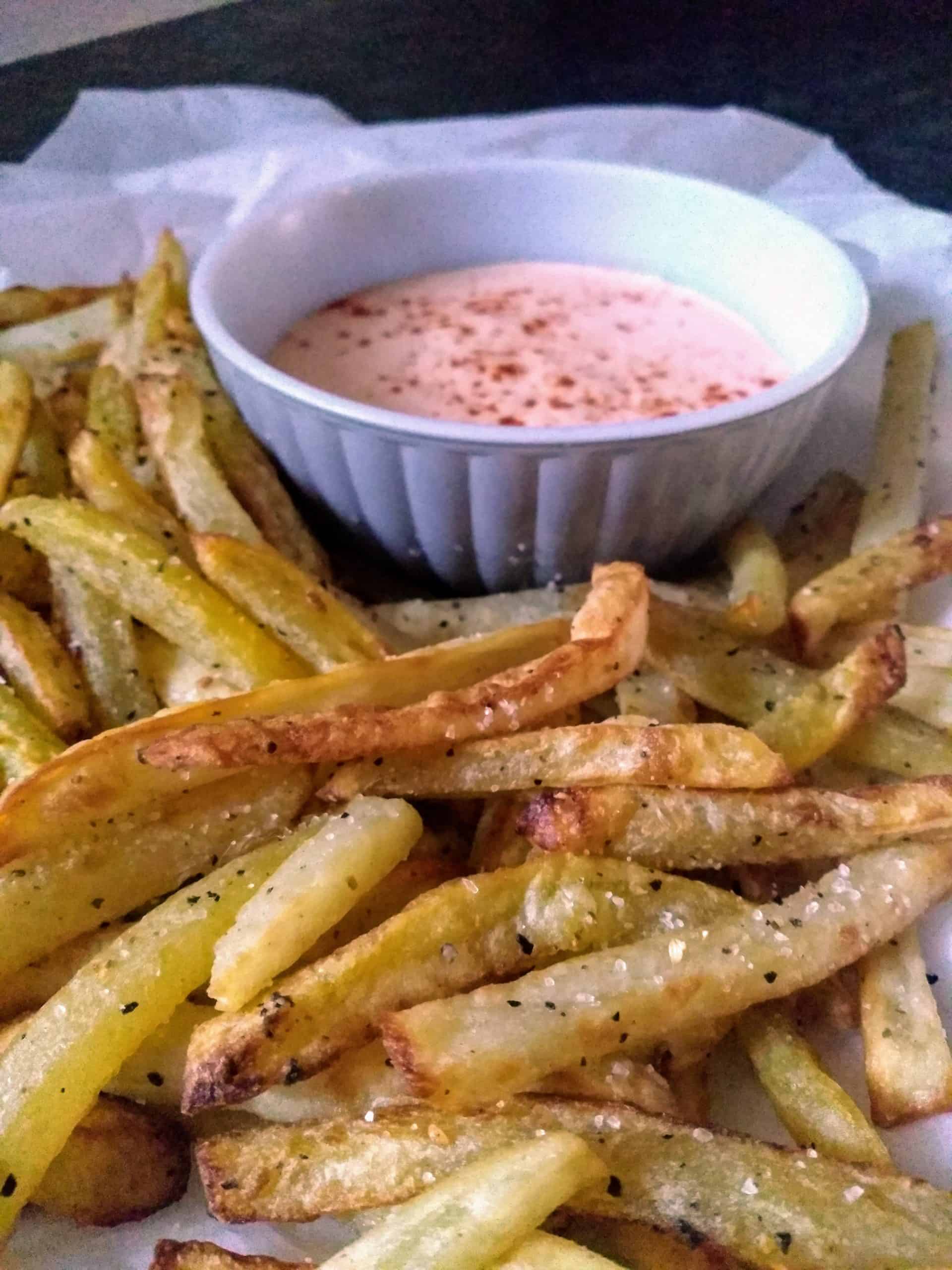 Air Fryer Potato Fries with Dipping Sauce