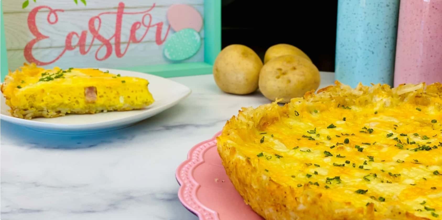 Hash Brown Crusted Ham and Cheese Quiche