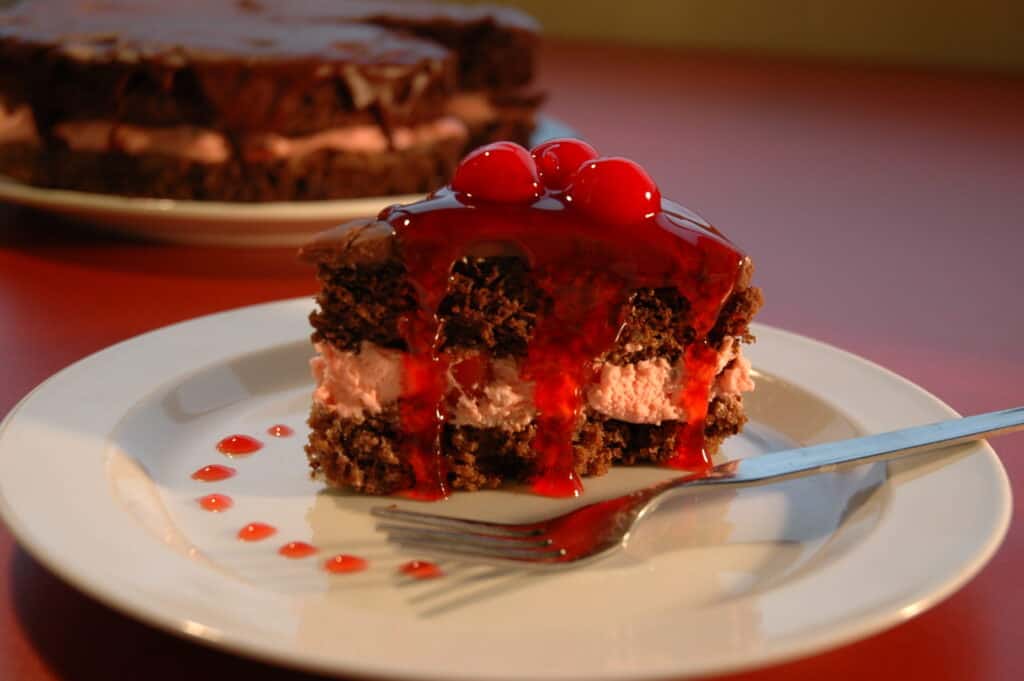 Chocolate Potato Cherry Cream Torte