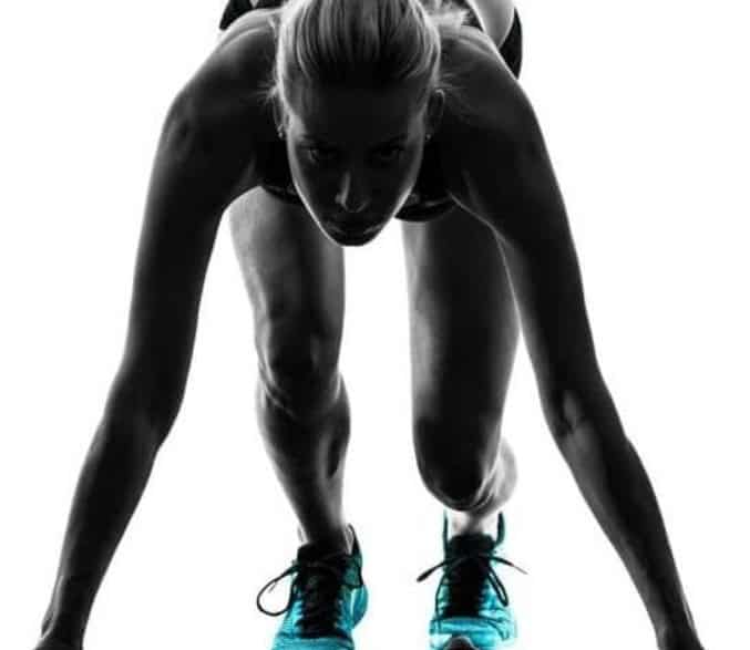 girl in position to run