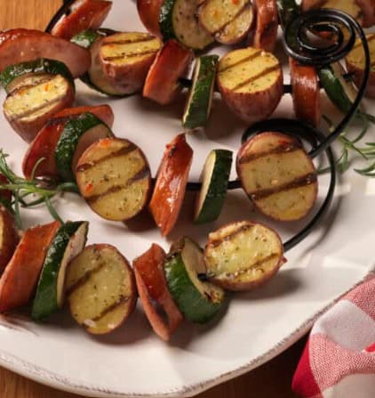 grilled red potato skewers