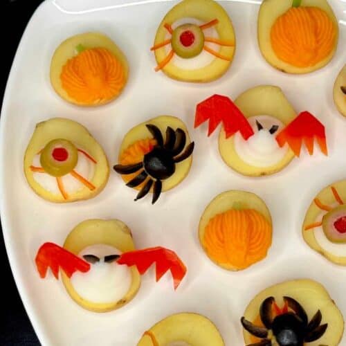 deviled potatoes (halloween edition)