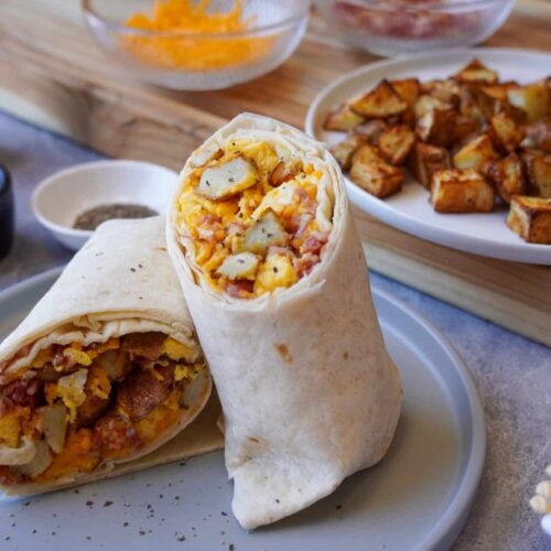 Bacon Egg Cheese Potato Breakfast Burrito
